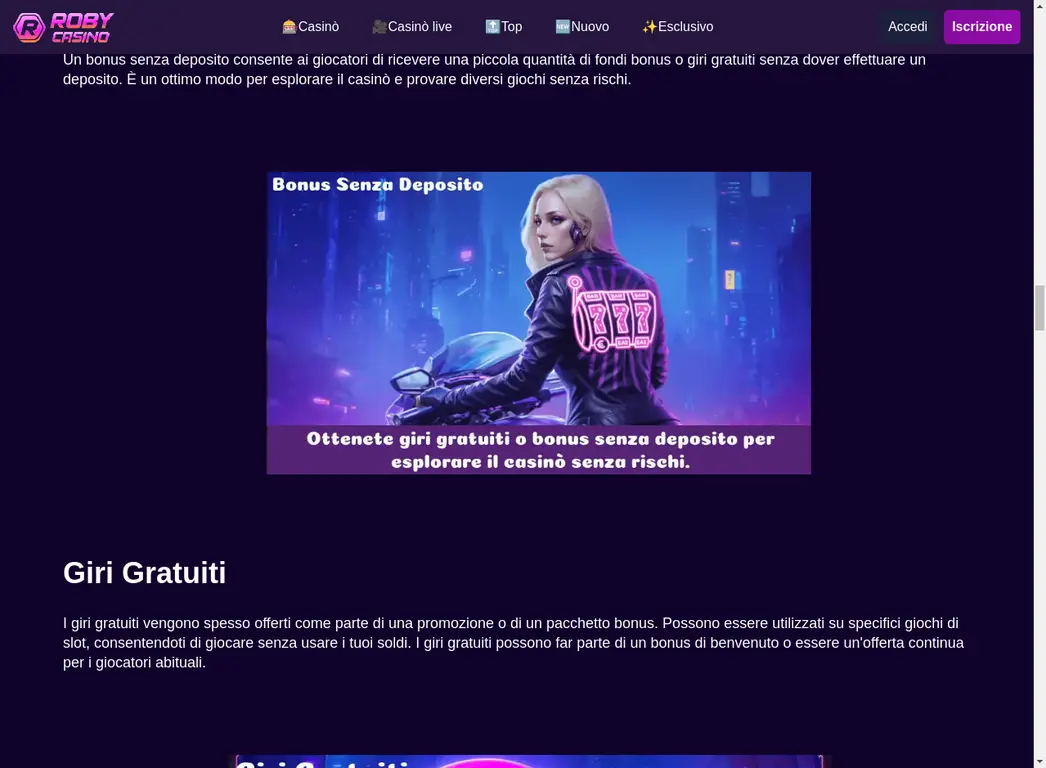 Roby Casino Bonus Senza Deposito Free Spins