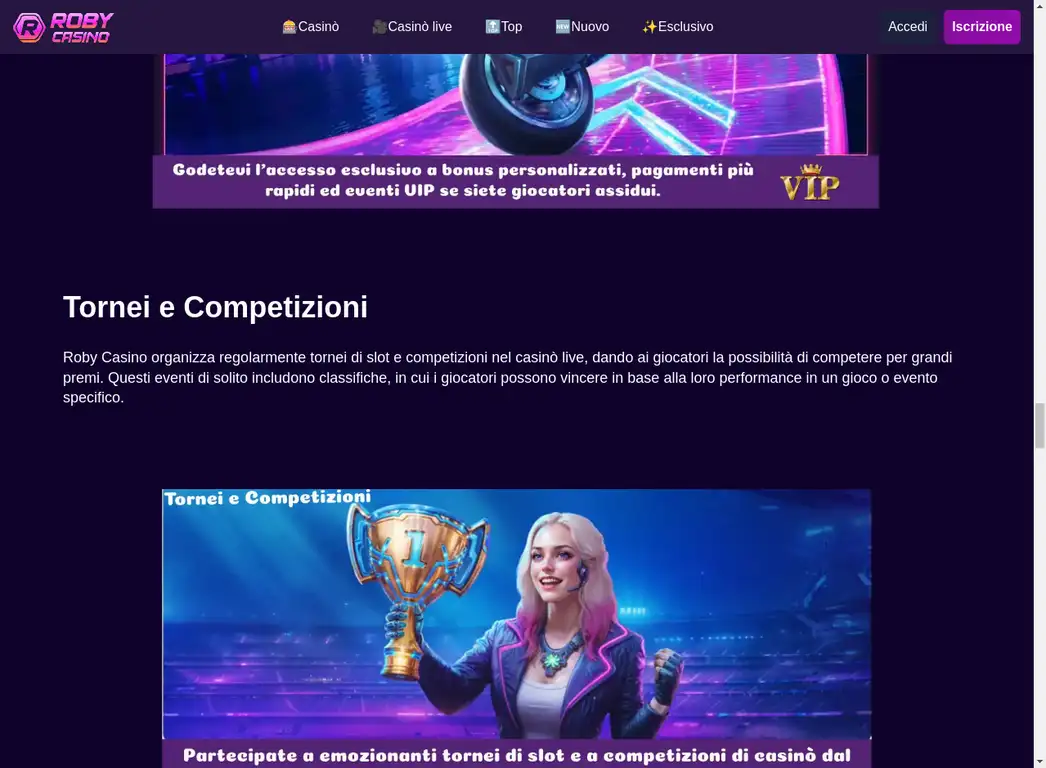 Roby Casino Programma VIP Esclusivo